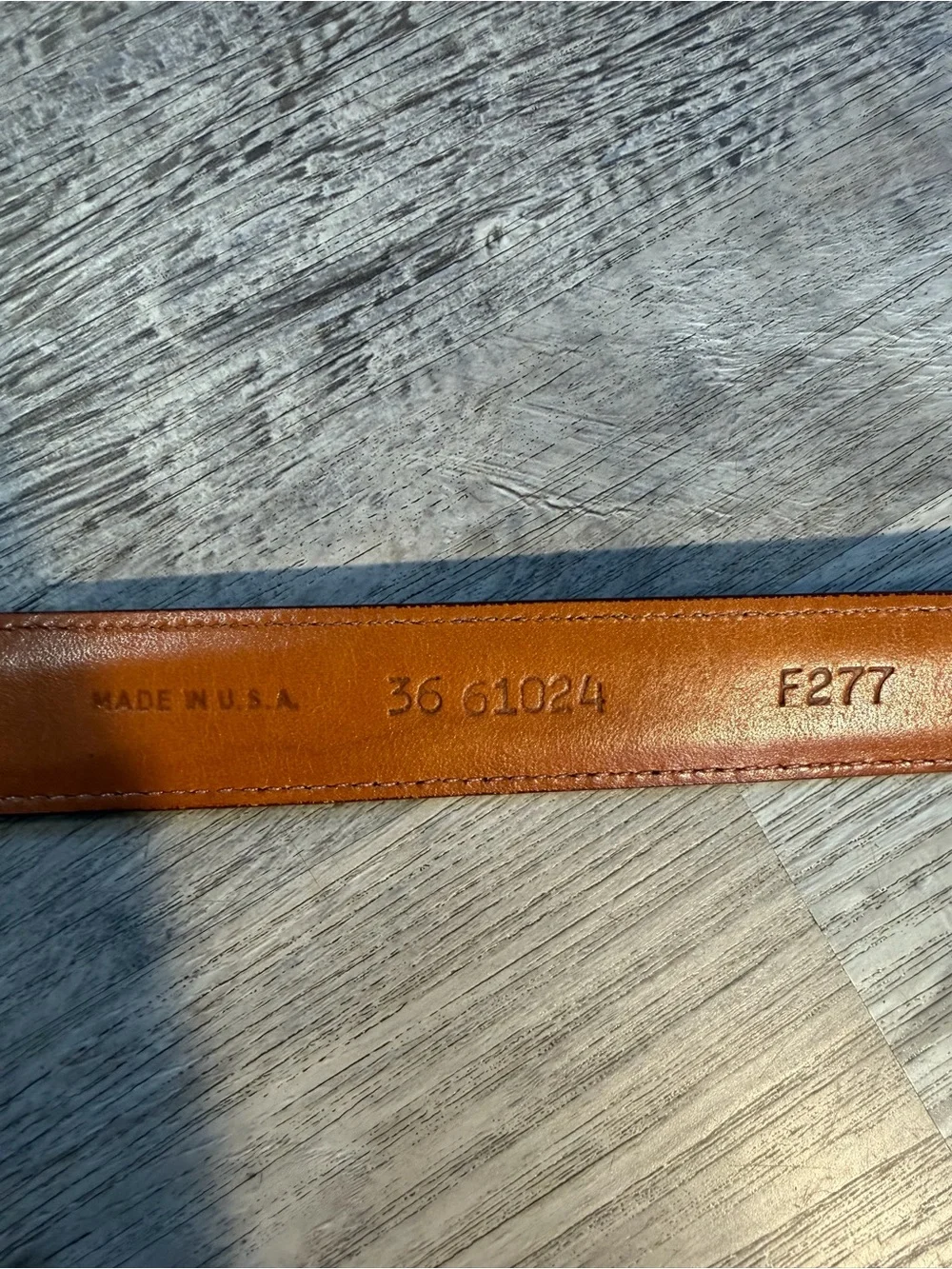 L.L. Bean Vintage Men's Burgundy Leather Belt with Gold Buckle
